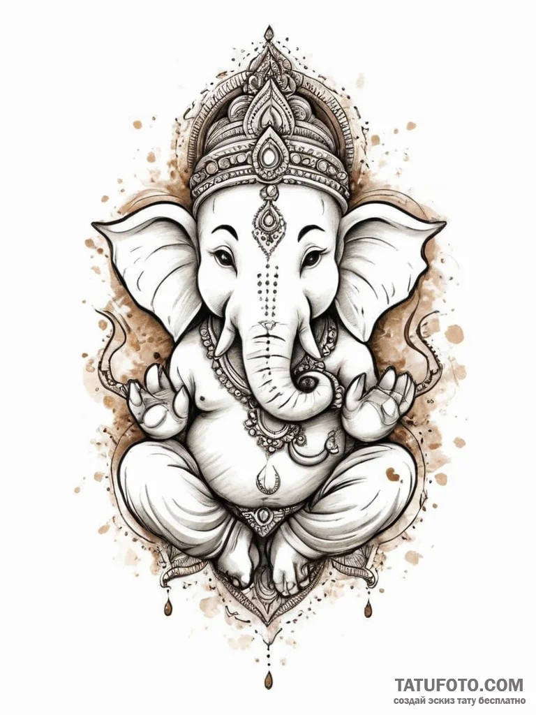 Tattoo sketch ganesh, artistic tattoo sketch,... - эскиз тату (№1756008252_0, 24.08.2025 04:04) — Tatufoto.com