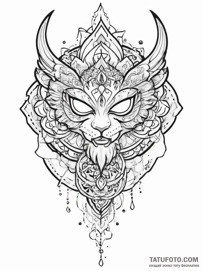 Tattoo sketch blessed spirit, tattoo flash sh... - эскиз тату (№1756008450_0, 24.08.2025 04:07) — Tatufoto.com