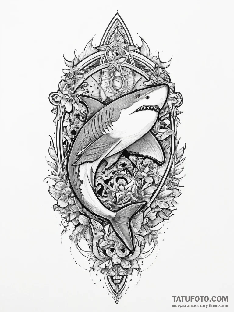 Tattoo sketch soldier with a shark, tattoo fl... - эскиз тату (№1756009052_0, 24.08.2025 04:17) — Tatufoto.com
