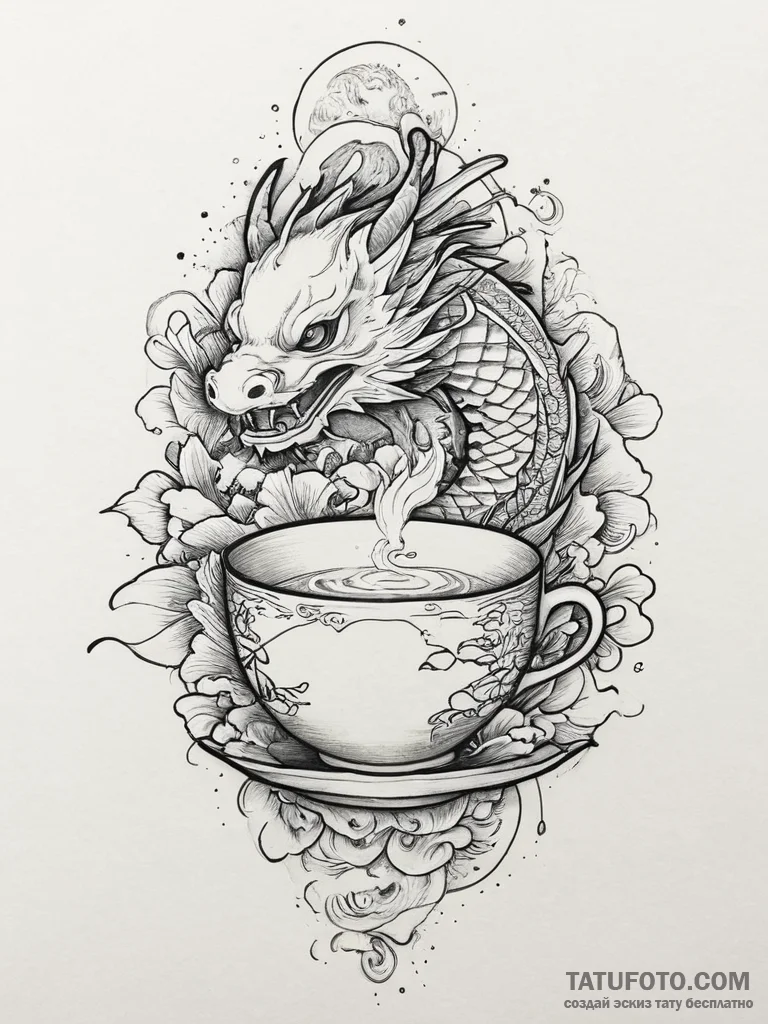 Tattoo sketch teacup tattoo, tattoo flash she... - эскиз тату (№1756010454_0, 24.08.2025 04:40) — Tatufoto.com