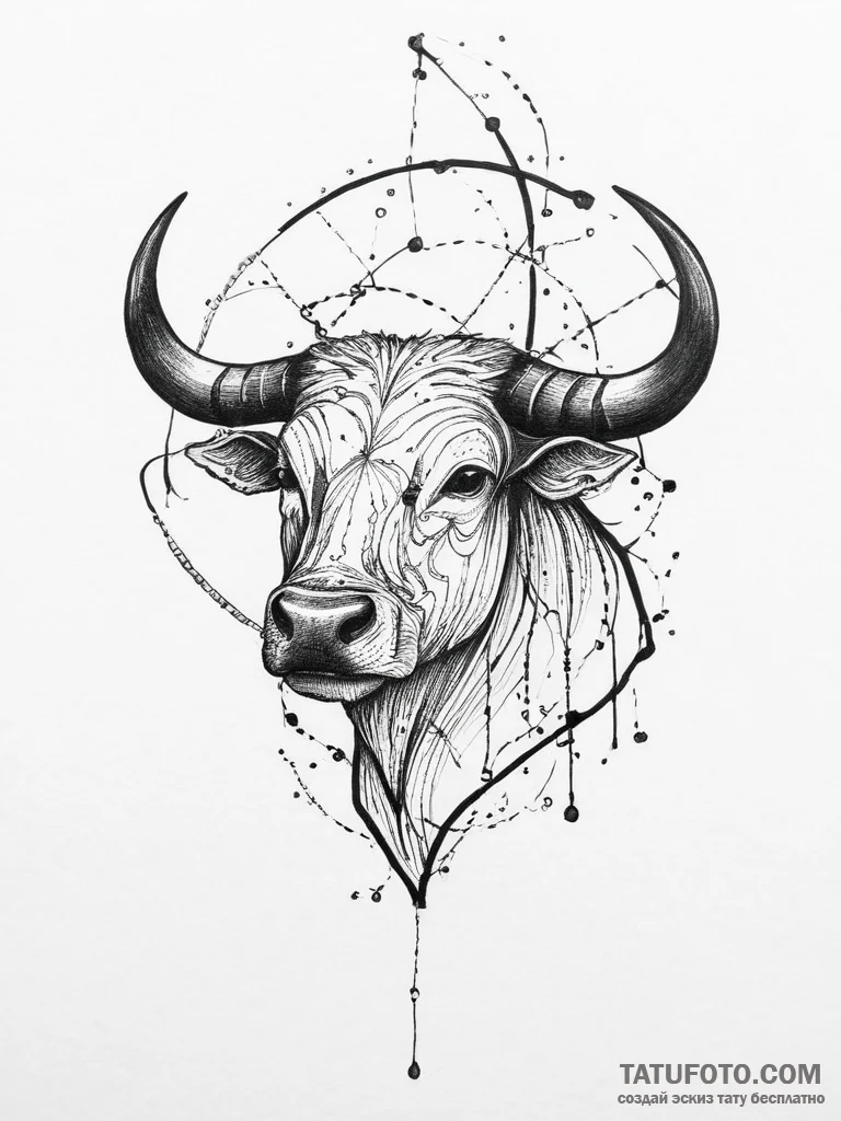 Tattoo sketch taurus constellation, tattoo dr... - эскиз тату (№1756011659_0, 24.08.2025 05:00) — Tatufoto.com