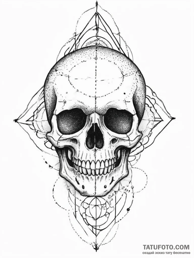 Tattoo sketch череп со шрифтом, tattoo line a... - эскиз тату (№1756012271_0, 24.08.2025 05:11) — Tatufoto.com