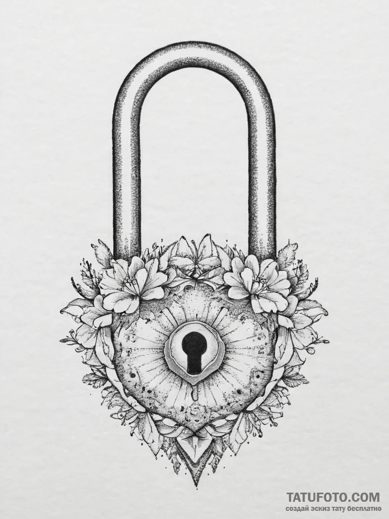Tattoo sketch chain and padlock, artistic tat... - эскиз тату (№1756013262_0, 24.08.2025 05:27) — Tatufoto.com
