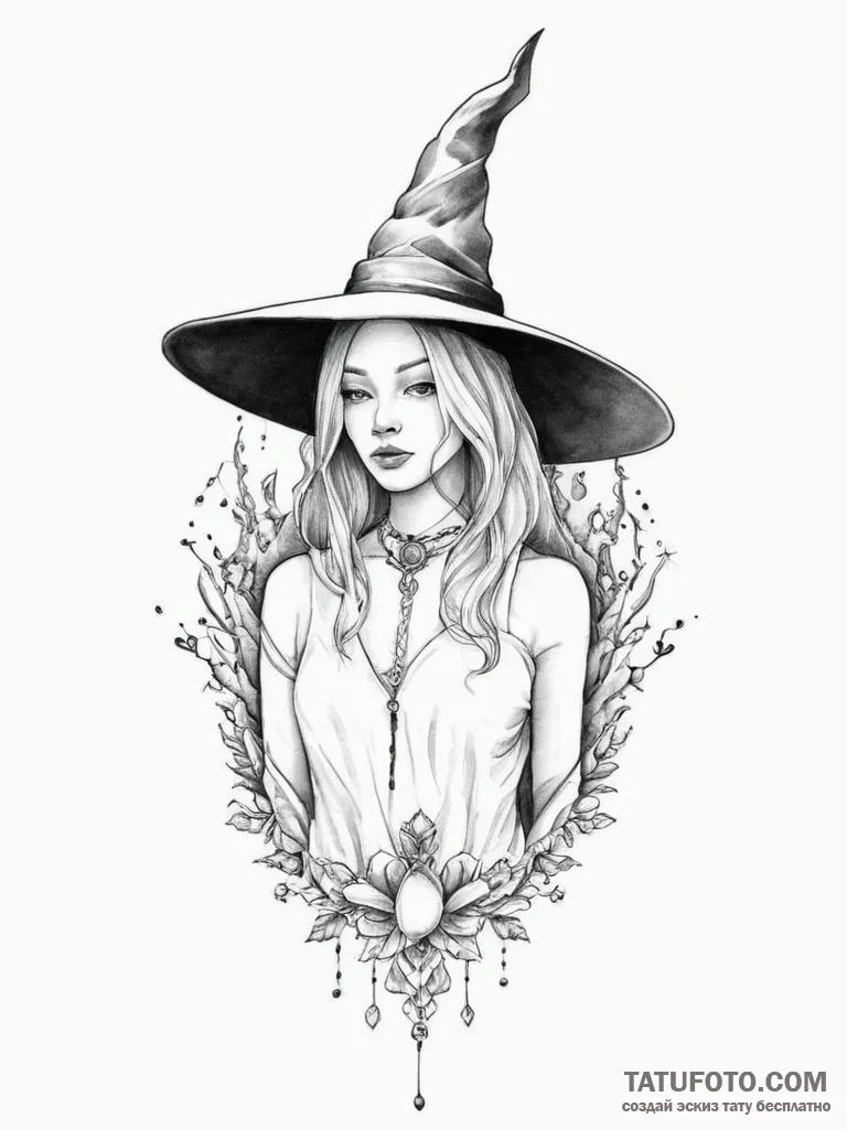 Tattoo sketch witch tattoo - эскиз тату (№1756014079_0, 24.08.2025 05:41) — Tatufoto.com