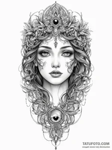 Tattoo sketch goddess eyes, tattoo sketch des... - эскиз тату (№1756014480_0, 24.08.2025 05:48) — Tatufoto.com
