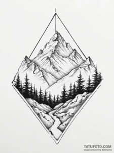 Tattoo sketch mountain - эскиз тату (№1756014681_0, 24.08.2025 05:51) — Tatufoto.com