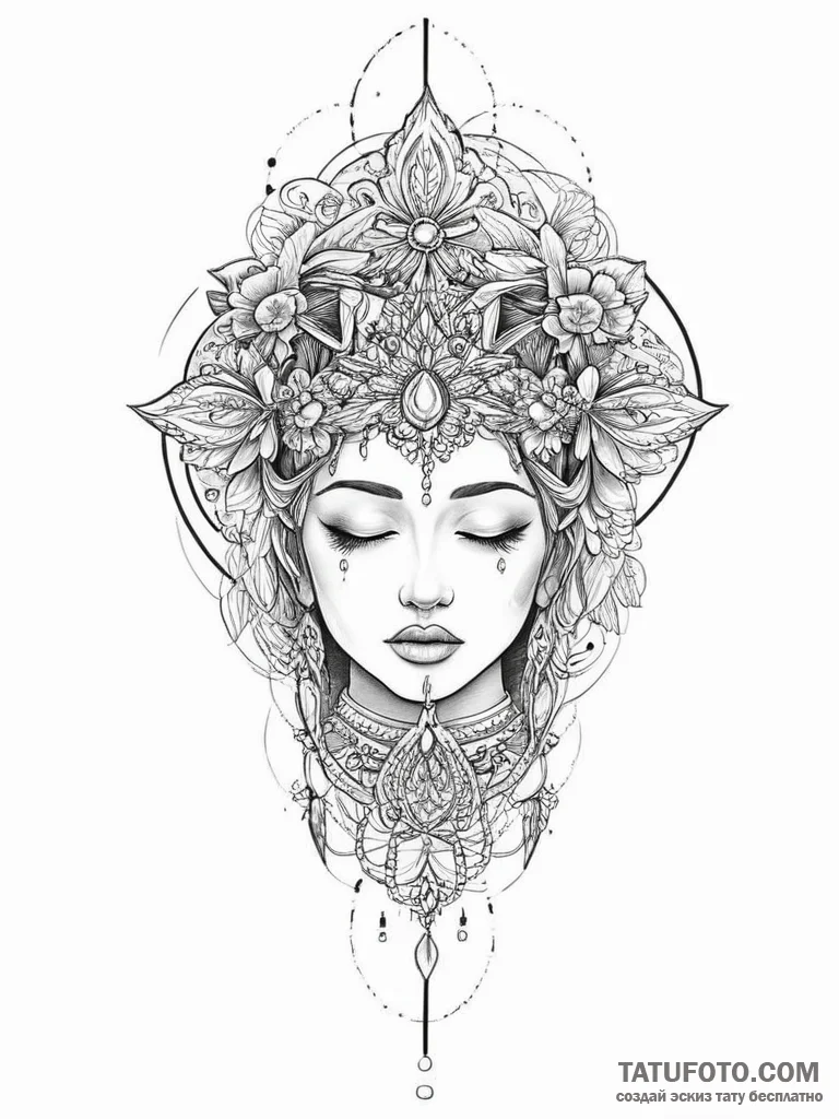 Tattoo sketch blessed being - эскиз тату (№1756015078_0, 24.08.2025 05:57) — Tatufoto.com