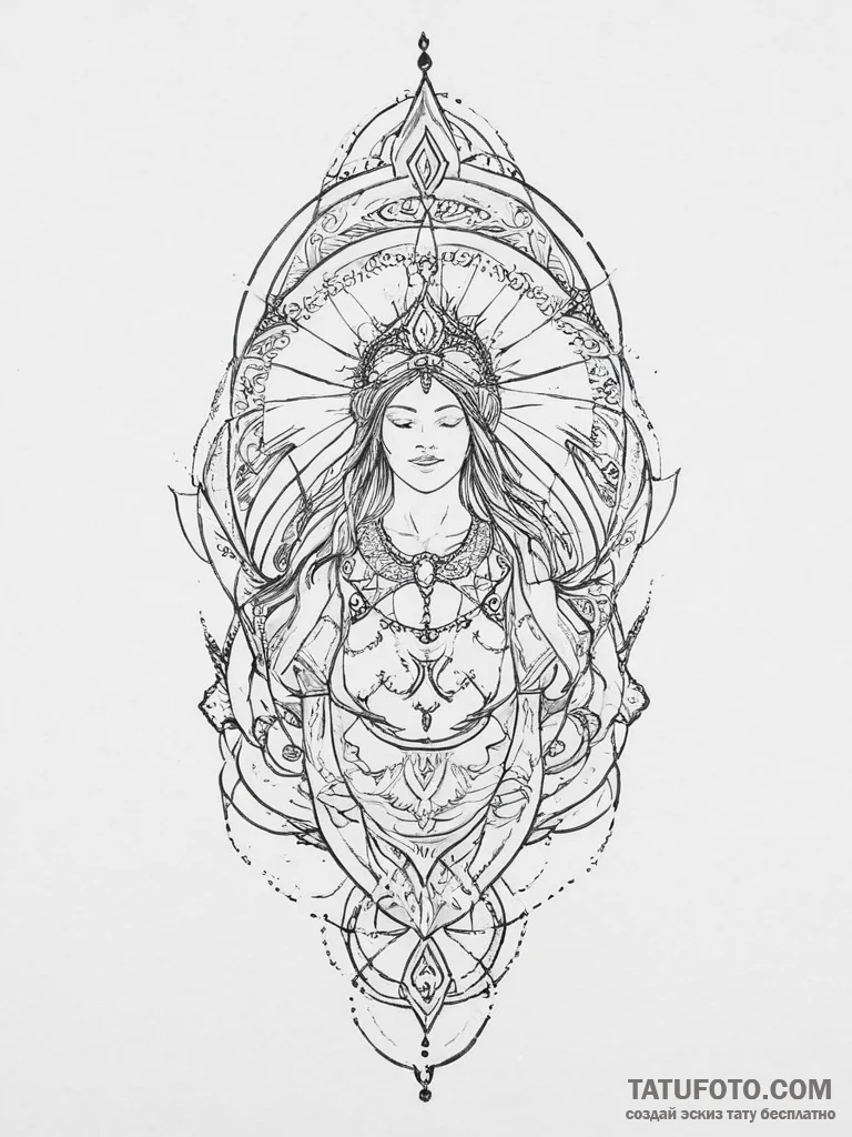 Tattoo sketch spiritual representation - эскиз тату (№1756016729_0, 24.08.2025 06:25) — Tatufoto.com
