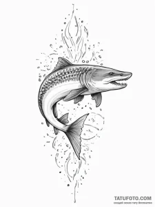 Tattoo sketch lake sturgeon - эскиз тату (№1756017322_0, 24.08.2025 06:35) — Tatufoto.com