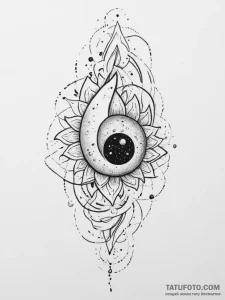 Tattoo sketch cosmic being, tattoo line art,... - эскиз тату (№1756018325_0, 24.08.2025 06:52) — Tatufoto.com