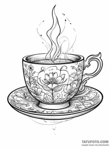 Tattoo sketch teacup tattoo, tattoo flash she... - эскиз тату (№1756020536_0, 24.08.2025 07:28) — Tatufoto.com