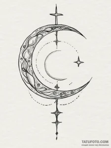 Tattoo sketch moon tattoo, tattoo sketch desi... - эскиз тату (№1756021537_0, 24.08.2025 07:45) — Tatufoto.com