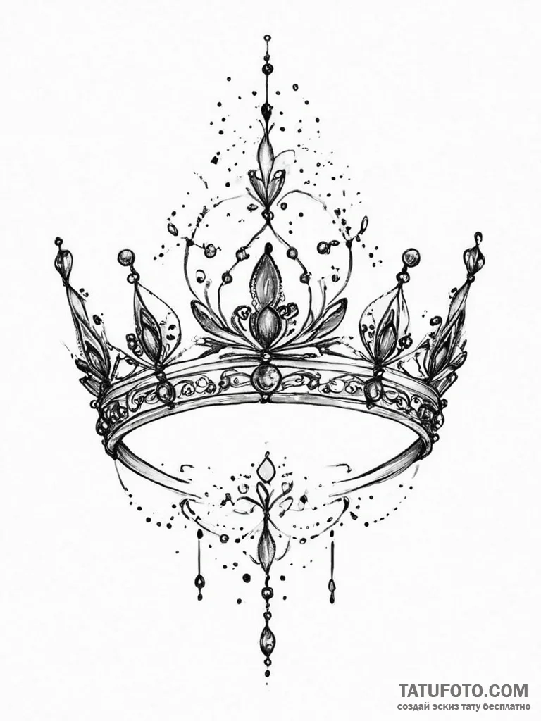 Tattoo sketch tiara, concept art for tattoo,... - эскиз тату (№1756021735_0, 24.08.2025 07:48) — Tatufoto.com