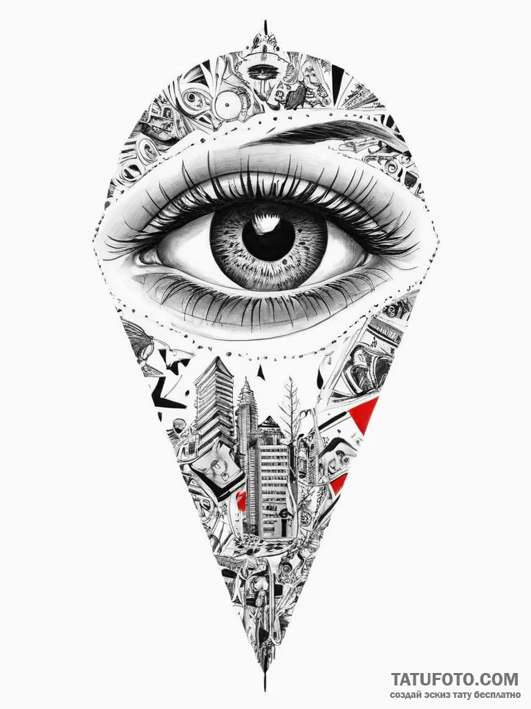 Tattoo sketch узор в виде глаза с молнией, ar... - эскиз тату (№1756022326_0, 24.08.2025 07:58) — Tatufoto.com