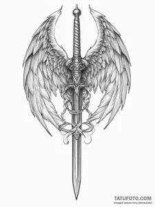 Tattoo sketch archangel sword, tattoo drawing... - эскиз тату (№1756022737_0, 24.08.2025 08:05) — Tatufoto.com