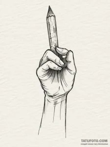 Tattoo sketch hands with a pencil, artistic t... - эскиз тату (№1756023139_0, 24.08.2025 08:12) — Tatufoto.com