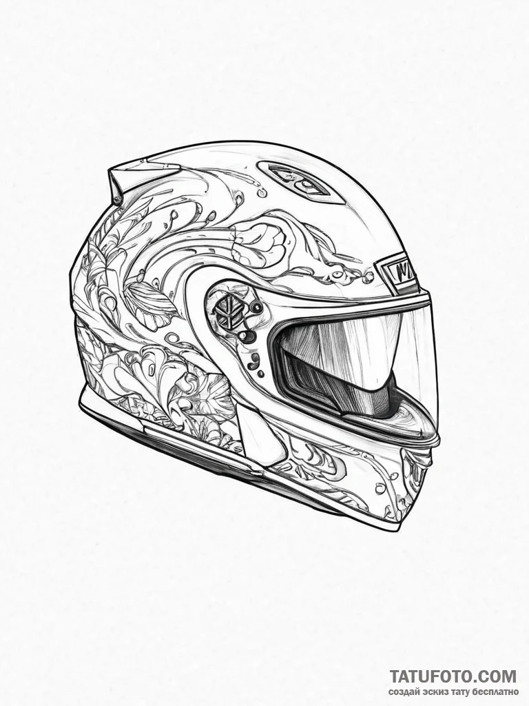 Tattoo sketch helmet - эскиз тату (№1756026741_0, 24.08.2025 09:12) — Tatufoto.com