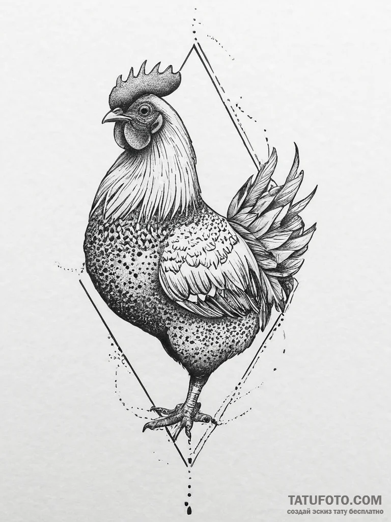 Tattoo sketch chicken, artistic tattoo sketch... - эскиз тату (№1756027741_0, 24.08.2025 09:29) — Tatufoto.com