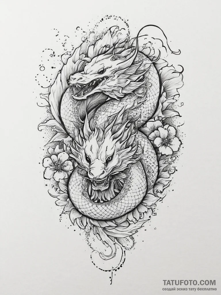 Tattoo sketch hydra, tattoo flash sheet desig... - эскиз тату (№1756028344_0, 24.08.2025 09:39) — Tatufoto.com