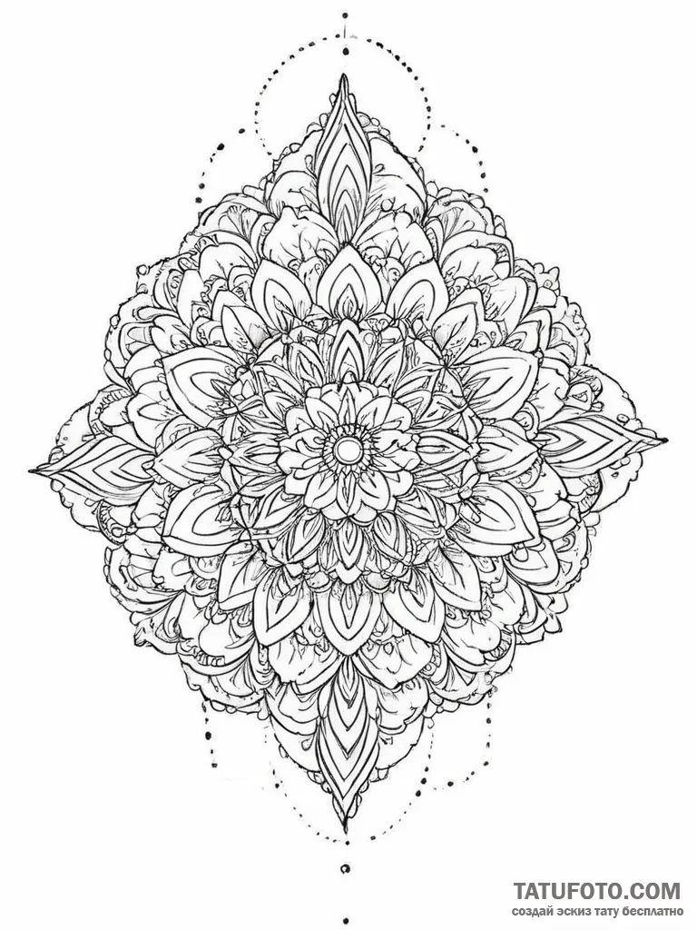 Tattoo sketch mandala - эскиз тату (№1756029745_0, 24.08.2025 10:02) — Tatufoto.com