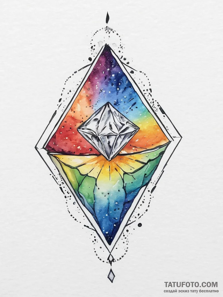 Tattoo sketch diamond tattoo, ink illustratio... - эскиз тату (№1756031154_0, 24.08.2025 10:25) — Tatufoto.com