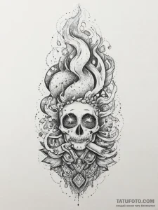 Tattoo sketch smoke, tattoo flash sheet desig... - эскиз тату (№1756031958_0, 24.08.2025 10:39) — Tatufoto.com