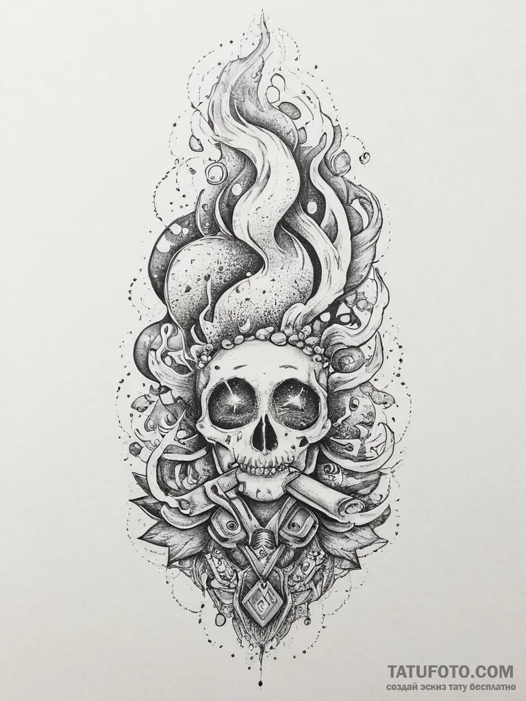 Tattoo sketch smoke, tattoo flash sheet desig... - эскиз тату (№1756031958_0, 24.08.2025 10:39) — Tatufoto.com