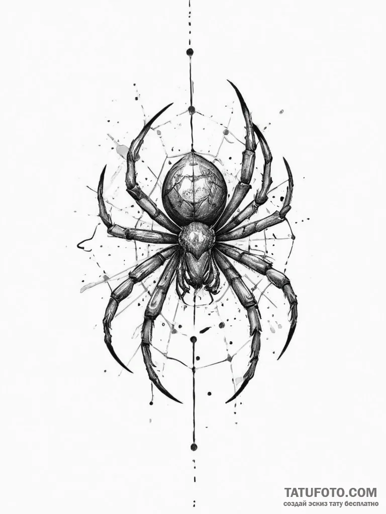 Tattoo sketch hands with a spider, tattoo lin... - эскиз тату (№1756032356_0, 24.08.2025 10:45) — Tatufoto.com