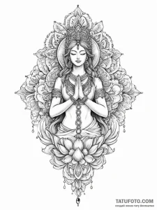 Tattoo sketch divine offering - эскиз тату (№1756032553_0, 24.08.2025 10:49) — Tatufoto.com