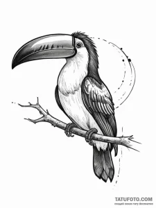 Tattoo sketch toucan, tattoo line art, rough... - эскиз тату (№1756033383_0, 24.08.2025 11:03) — Tatufoto.com