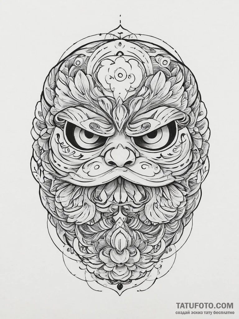 Tattoo sketch japanese daruma doll, tattoo sk... - эскиз тату (№1756034584_0, 24.08.2025 11:23) — Tatufoto.com