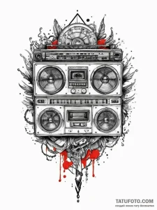 Tattoo sketch hip-hop boombox, tattoo flash s... - эскиз тату (№1756034779_0, 24.08.2025 11:26) — Tatufoto.com