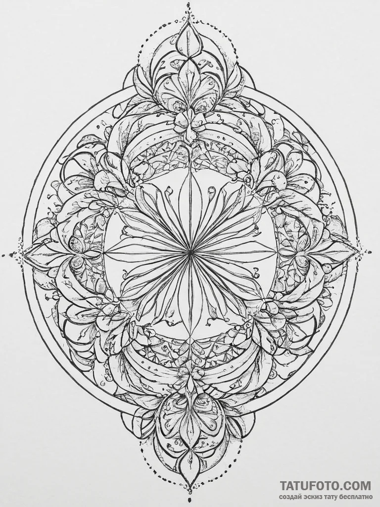 Tattoo sketch four elements in a circle, arti... - эскиз тату (№1756034988_0, 24.08.2025 11:29) — Tatufoto.com