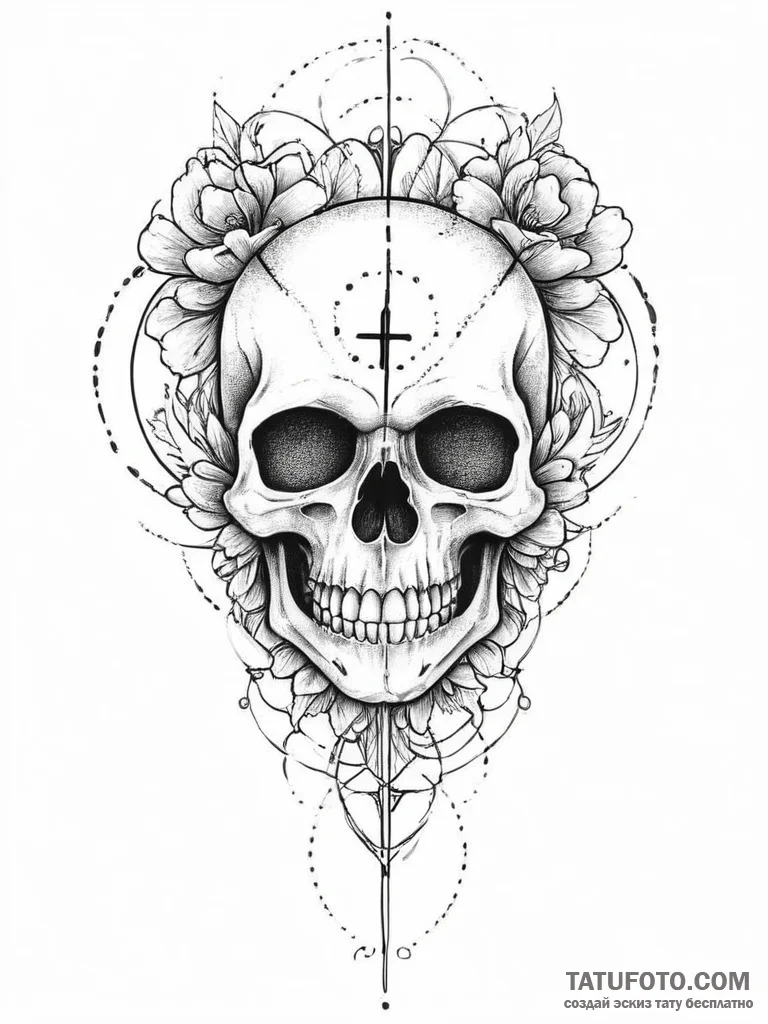 Tattoo sketch death, tattoo line art, bold ou... - эскиз тату (№1756039761_0, 24.08.2025 12:49) — Tatufoto.com