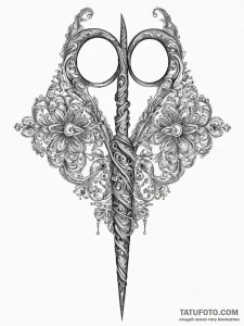 Tattoo sketch scissors, concept art for tatto... - эскиз тату (№1756040156_0, 24.08.2025 12:55) — Tatufoto.com