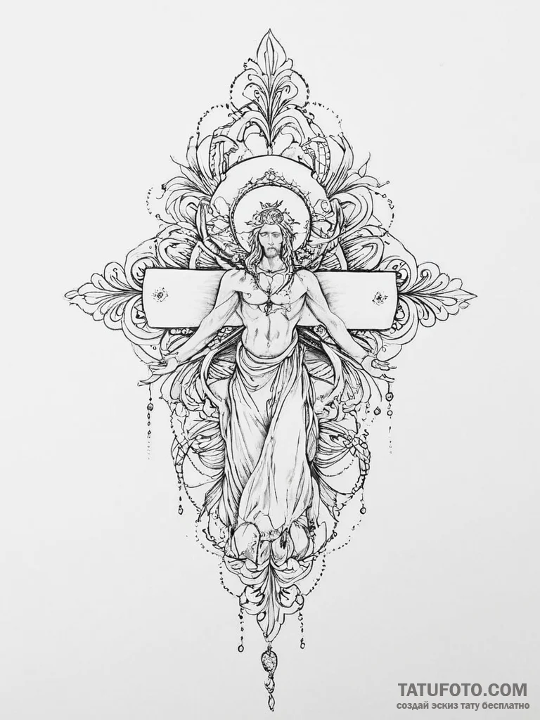 Tattoo sketch holy self - эскиз тату (№1756040550_0, 24.08.2025 13:02) — Tatufoto.com