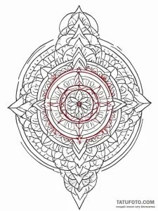 Tattoo sketch slavic embroidery pattern with... - эскиз тату (№1756040940_0, 24.08.2025 13:09) — Tatufoto.com
