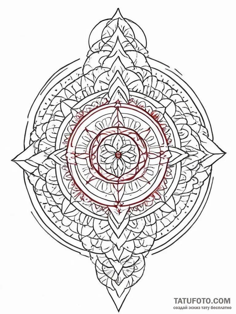 Tattoo sketch slavic embroidery pattern with... - эскиз тату (№1756040940_0, 24.08.2025 13:09) — Tatufoto.com