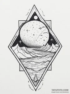 Tattoo sketch cosmic tide, tattoo sketch desi... - эскиз тату (№1756041135_0, 24.08.2025 13:12) — Tatufoto.com