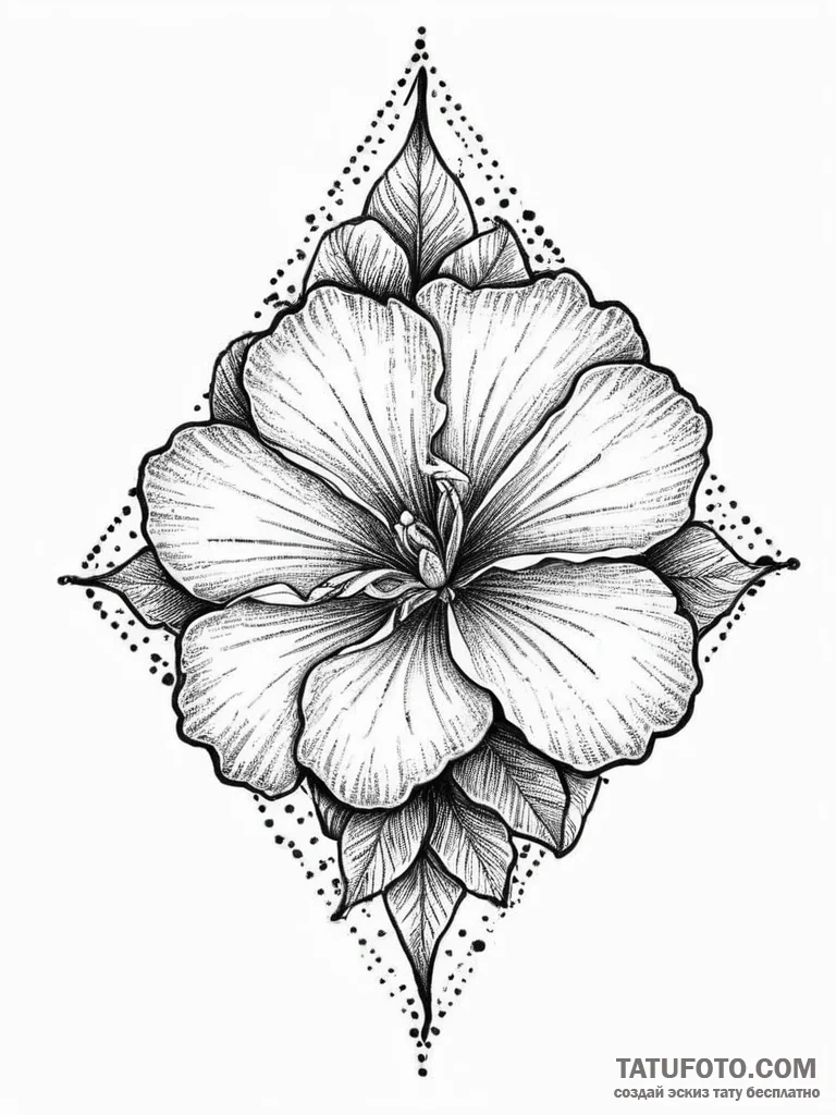 Tattoo sketch periwinkle, concept art for tat... - эскиз тату (№1756042710_0, 24.08.2025 13:38) — Tatufoto.com