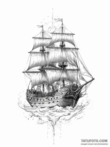 Tattoo sketch ship - эскиз тату (№1756042906_0, 24.08.2025 13:41) — Tatufoto.com