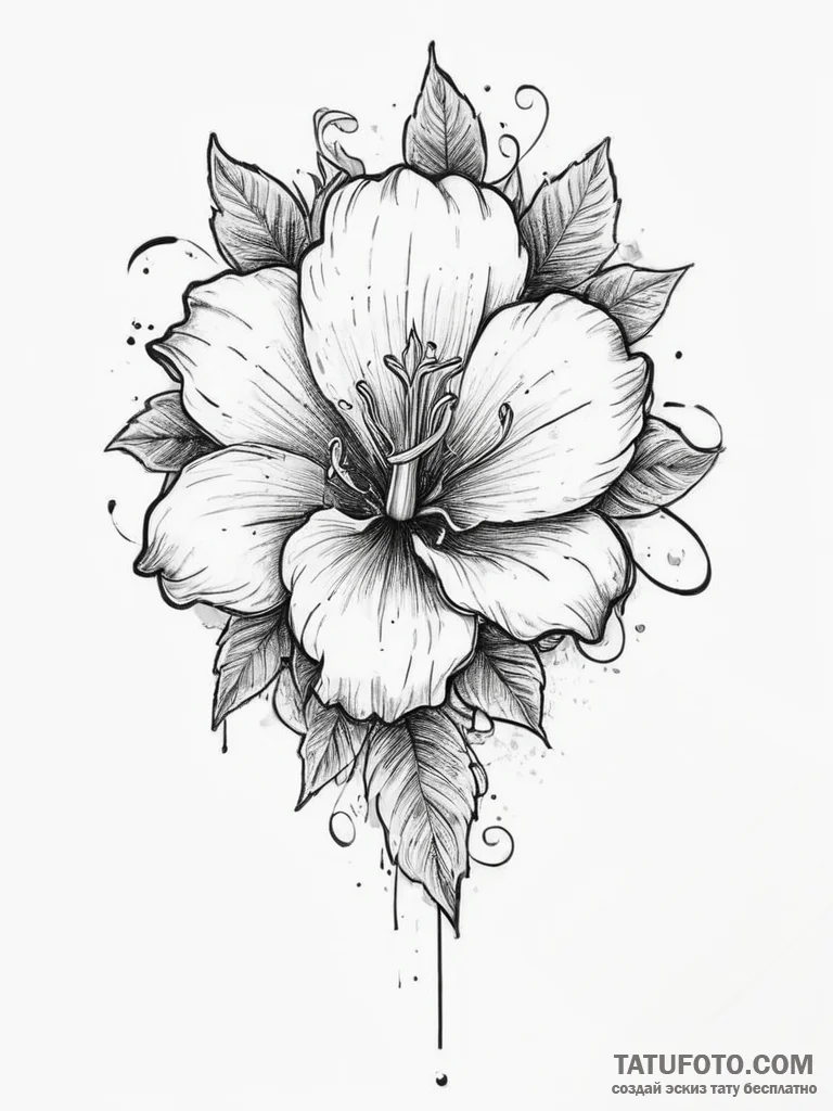 Tattoo sketch corpse flower, concept art for... - эскиз тату (№1756045102_0, 24.08.2025 14:18) — Tatufoto.com