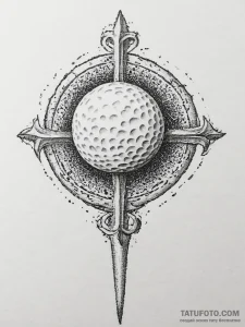 Tattoo sketch golf golf club and ball, concep... - эскиз тату (№1756045687_0, 24.08.2025 14:28) — Tatufoto.com