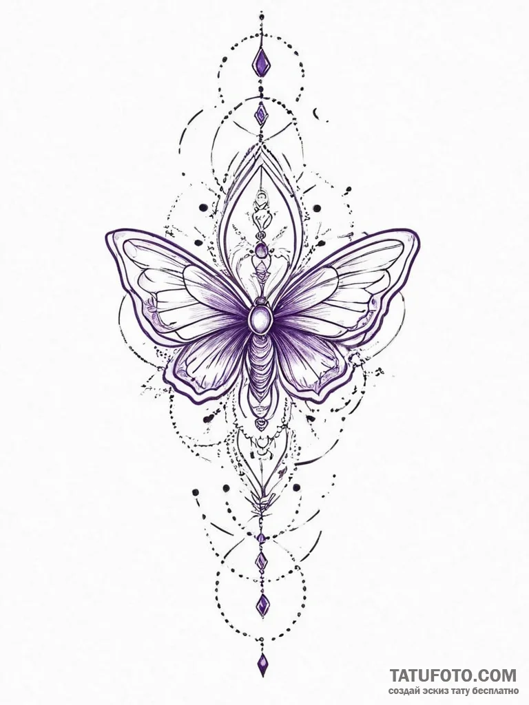 Tattoo sketch purple, tattoo line art, on a c... - эскиз тату (№1756046669_0, 24.08.2025 14:44) — Tatufoto.com