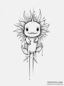 Tattoo sketch axolotl - эскиз тату (№1756047458_0, 24.08.2025 14:57) — Tatufoto.com