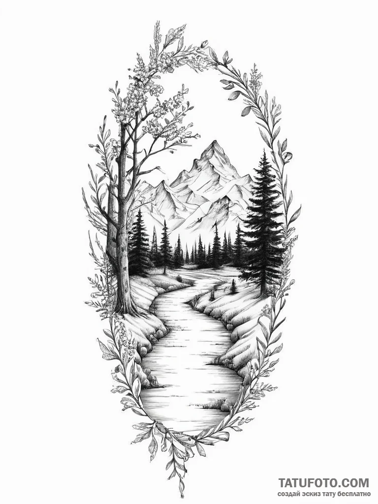 Tattoo sketch path - эскиз тату (№1756047850_0, 24.08.2025 15:04) — Tatufoto.com