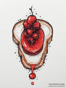 Tattoo sketch toast with jam, artistic tattoo... - эскиз тату (№1756049372_0, 24.08.2025 15:29) — Tatufoto.com