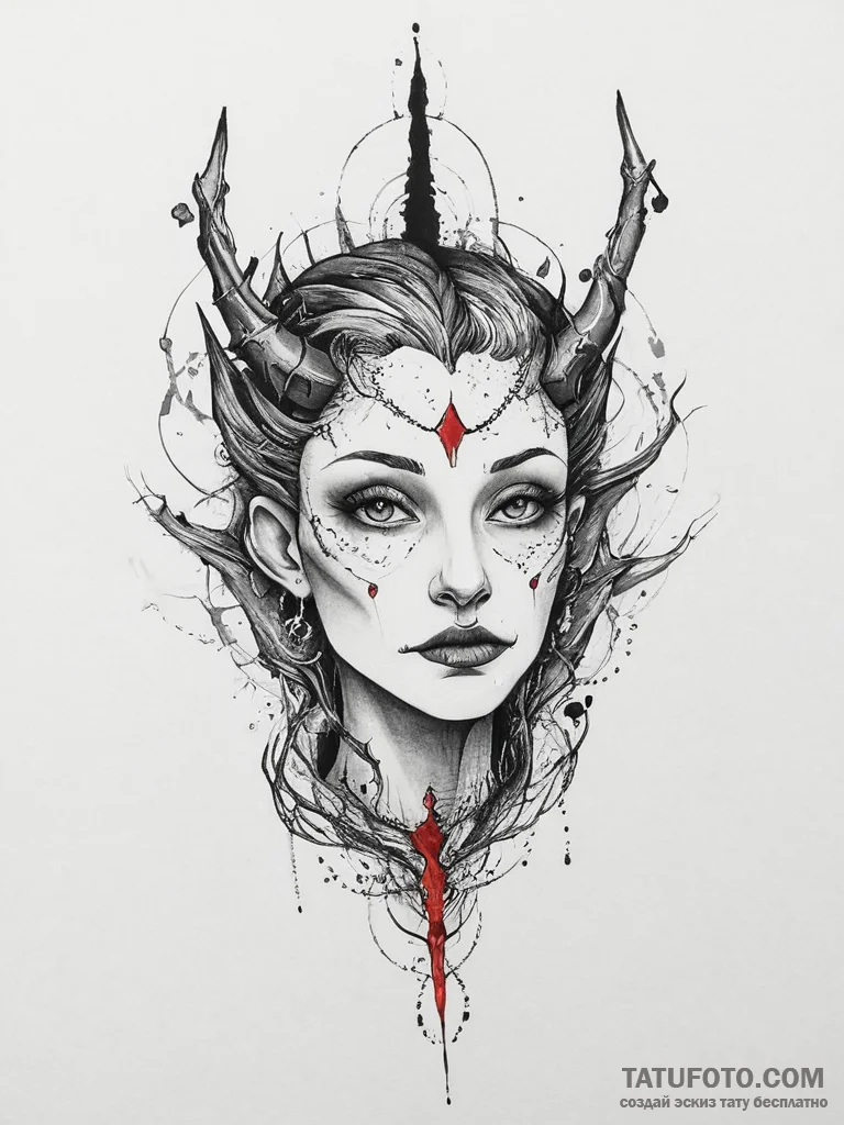 Tattoo sketch changeling form, tattoo flash s... - эскиз тату (№1756050369_0, 24.08.2025 15:46) — Tatufoto.com