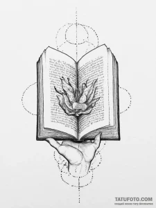 Tattoo sketch hands with a book, tattoo drawi... - эскиз тату (№1756053328_0, 24.08.2025 16:35) — Tatufoto.com