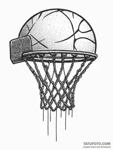 Tattoo sketch basketball basketball and hoop,... - эскиз тату (№1756054501_0, 24.08.2025 16:55) — Tatufoto.com